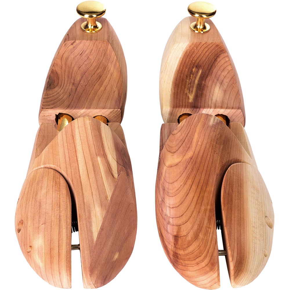 tectake Brass Cedar Wood Shoe Stretcher Pair EU Size 39-41 Image 3