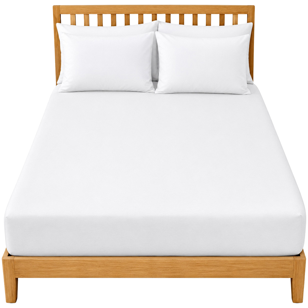 Smart Living Double White Jersey Melange Fitted Sheet Image 2