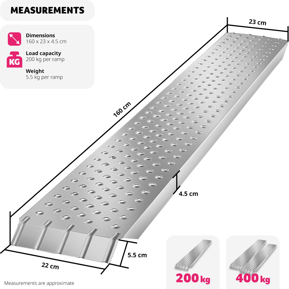 Loading Ramps Sven - 2-Piece Set, 400 kg Capacity and Non-Slip Image 8