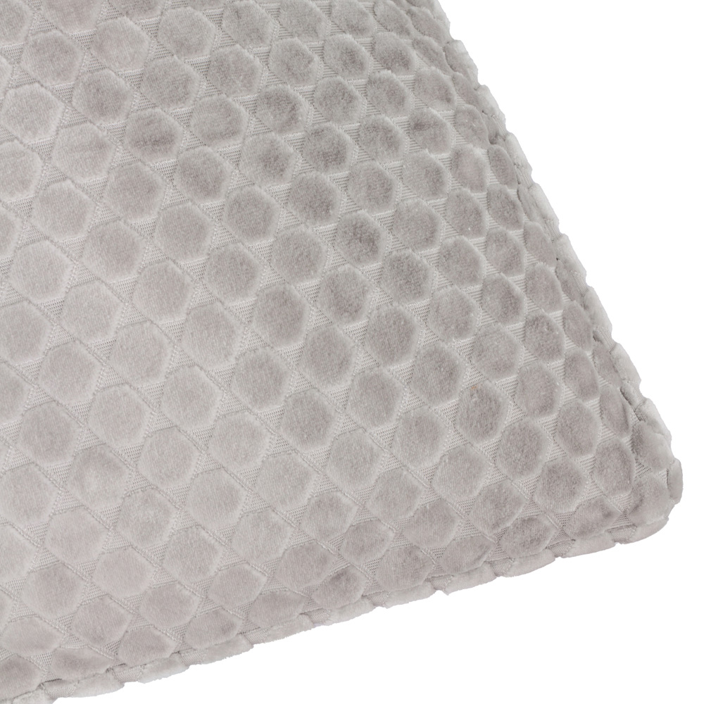 Paoletti Neptune Silver Velvet Cushion 50 x 50cm Image 4
