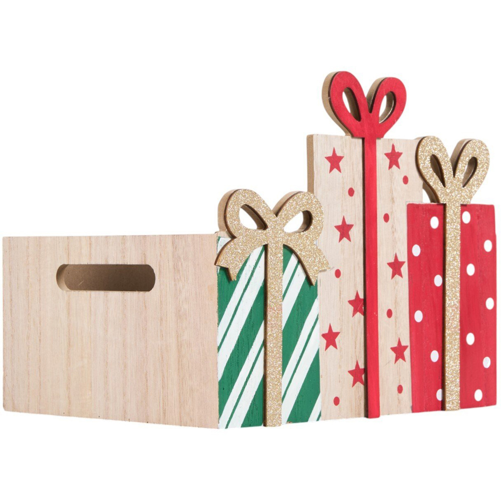 Wooden Present Crate Multicolour Image 3