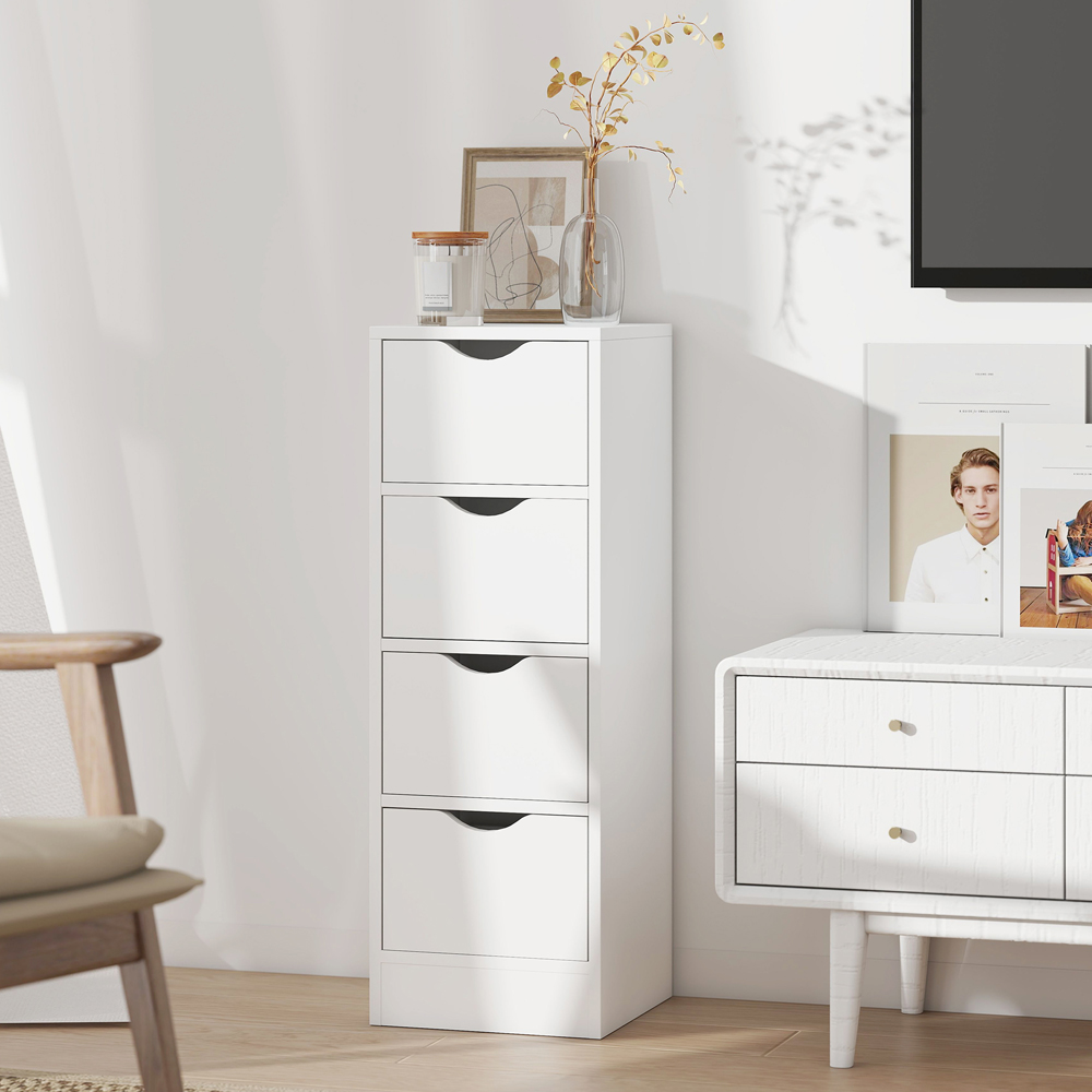 Portland 4 Drawer White Freestanding Bathroom Cabinet Image 2