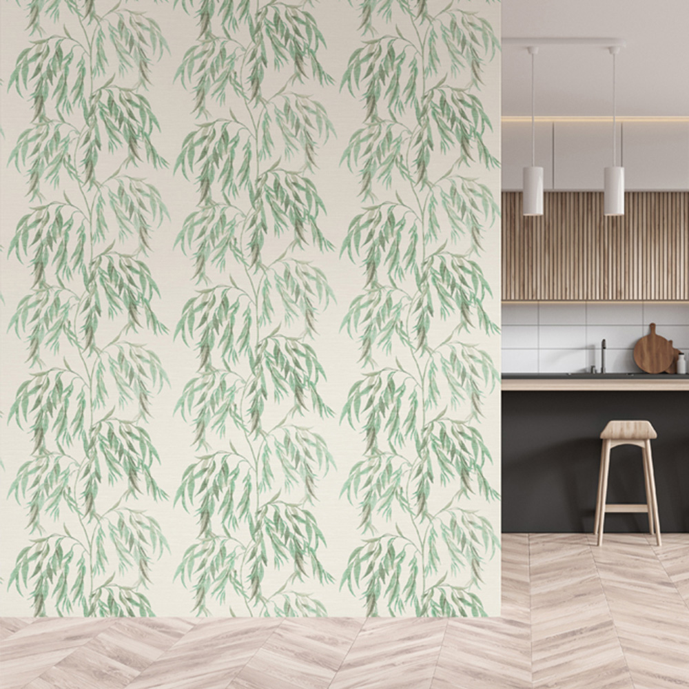 Arthouse Willow Tree White and Green Wallpaper Image 3