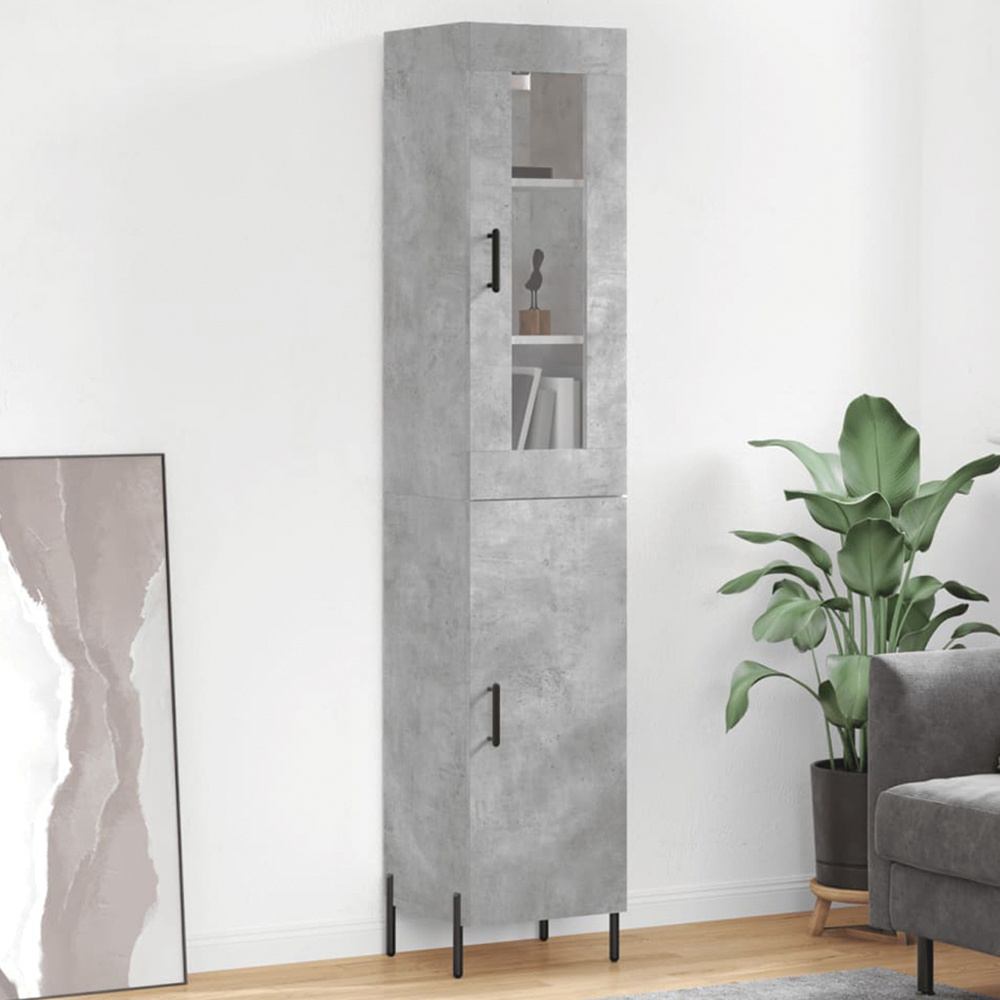 vidaXL 2 Door Concrete Grey Highboard Image 1