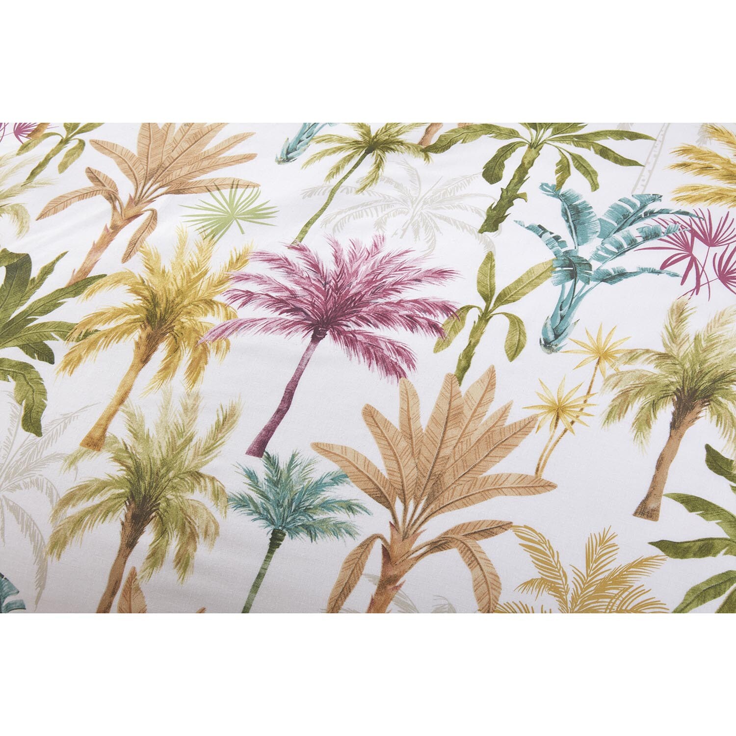 Palmera Palm Duvet Cover and Pillowcase Set - Ochre / King Image 4