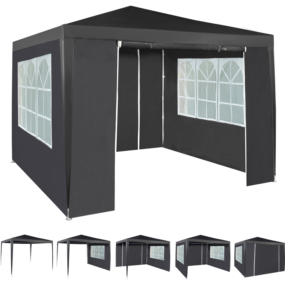 Grey 3 x 3m Event Gazebo with Removable Sides Image 2