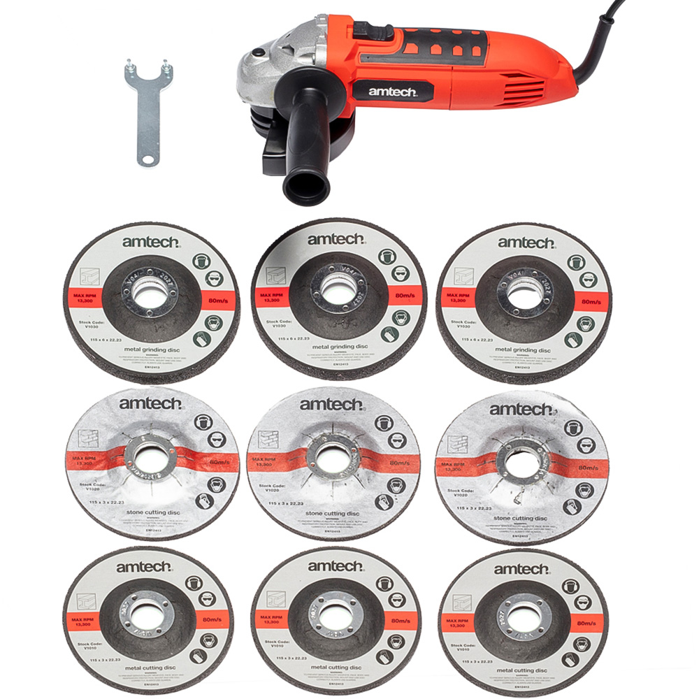 Amtech V6025 Angle Grinder with V1010 V1020 V1030 Cutting Disc Image 2