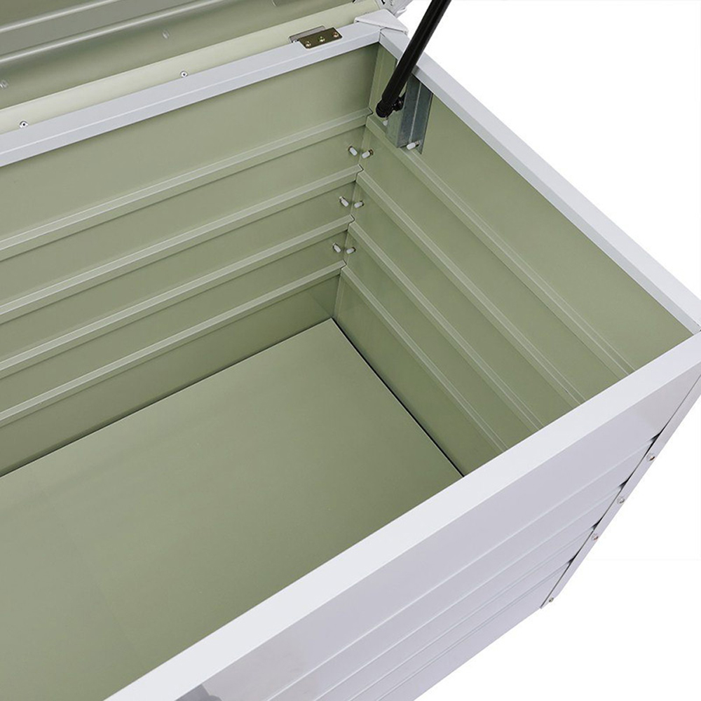 Living and Home 350L White Steel Lockable Garden Storage Box Image 6