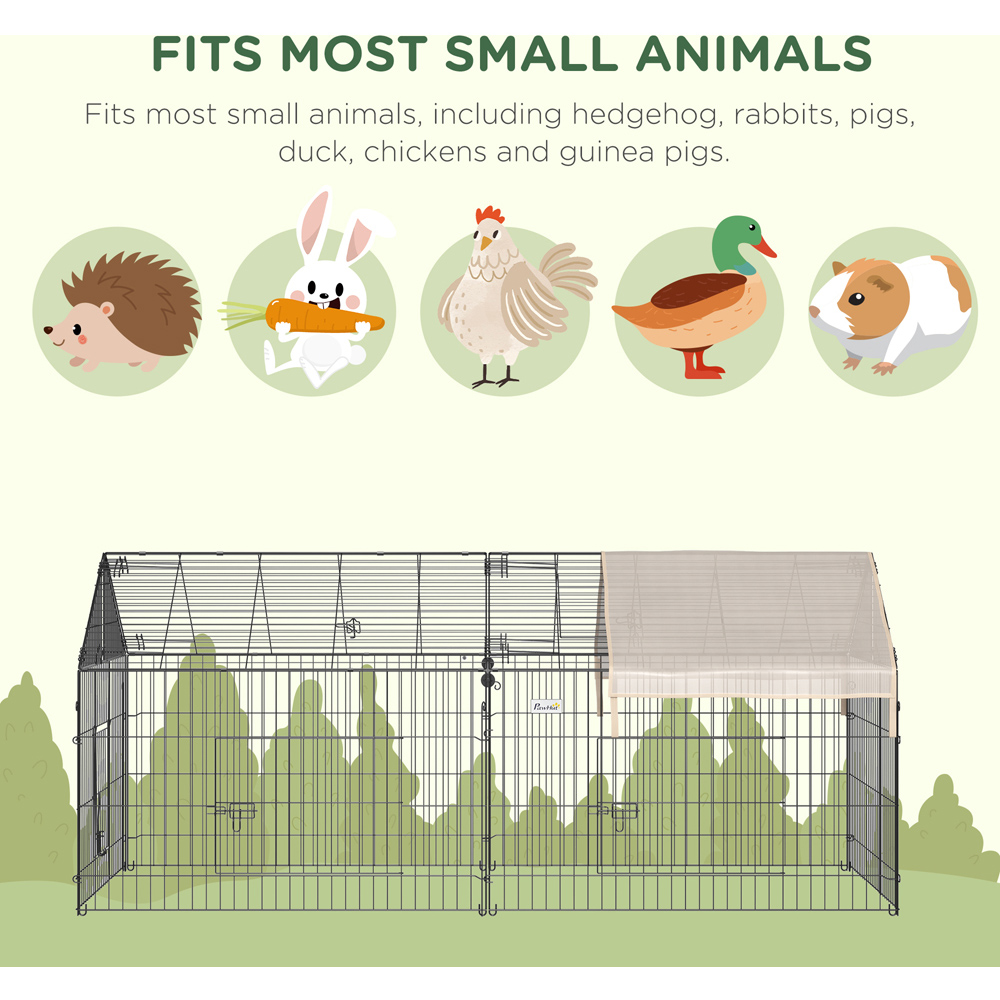 PawHut Black and Beige Small Animal Cage with Cover Image 6