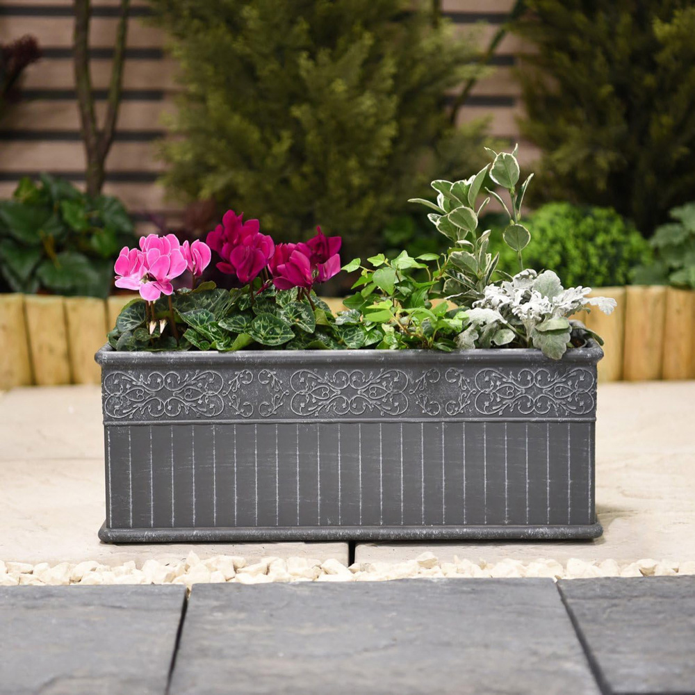 Garden Gear Trough Damask Lead Effect 45cm 2 Pack Image 2
