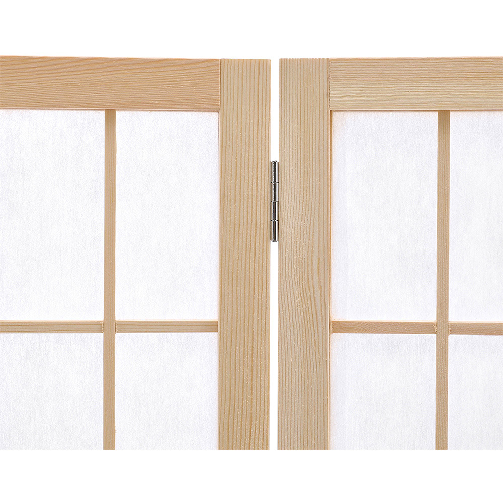 Living and Home 4 Panel Natural Folding Wooden Privacy Screen Image 5