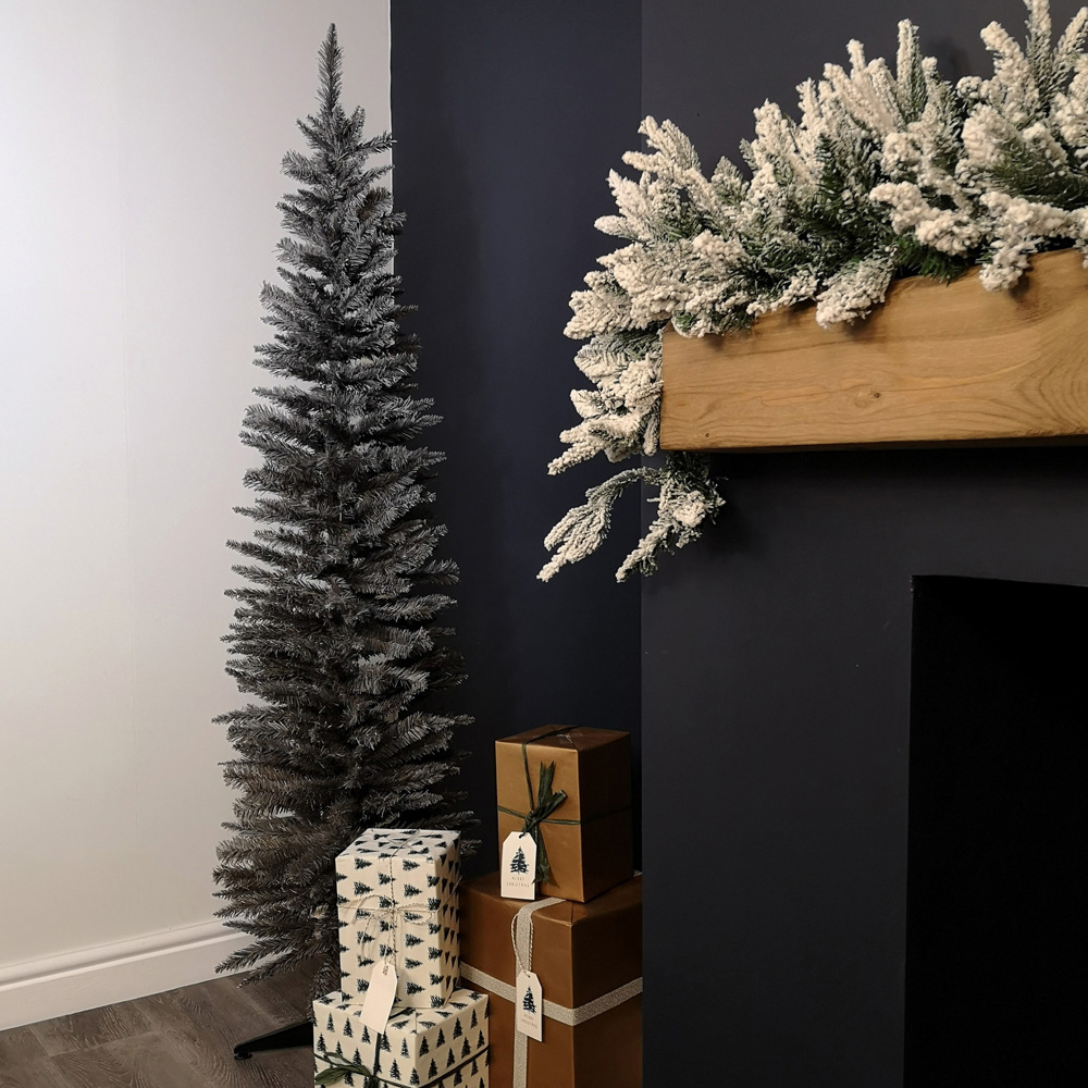 Samuel Alexander Grey Pencil Pine Slim Artificial Christmas Tree 6ft Image 6
