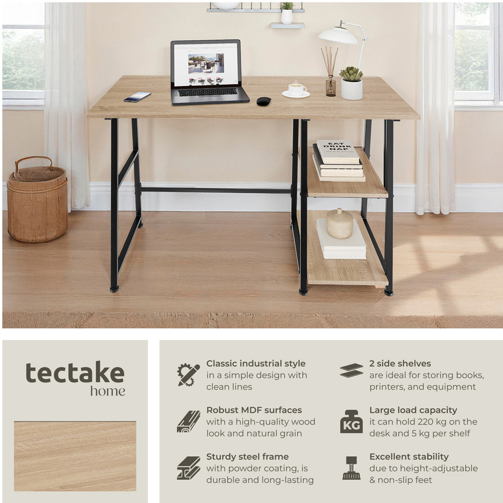 tectake Paisley Oak Sonoma Trapezoidal Desk Image 6