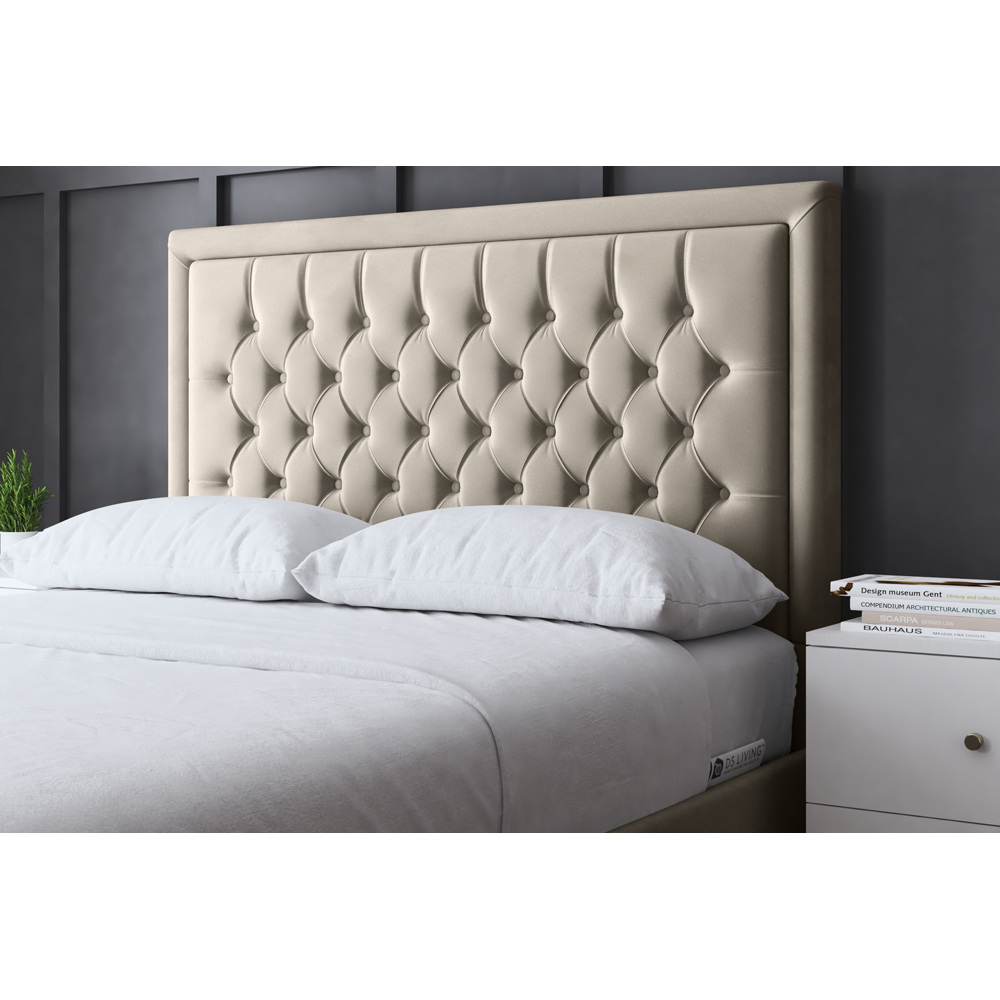 DS Living Allegra Single Cream Upholstered Ottoman Bed with Headboard Image 3
