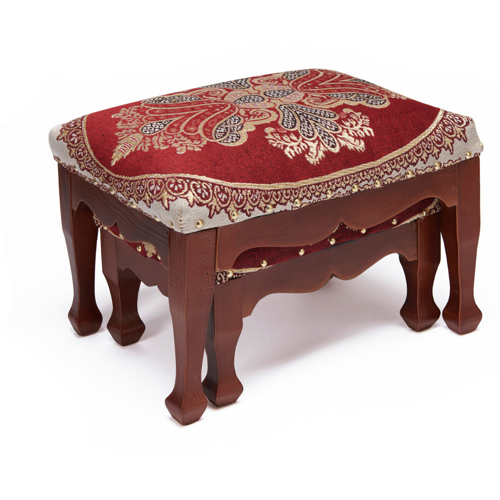 Greenhurst Mahogany Footstool Set of 2 Image 3