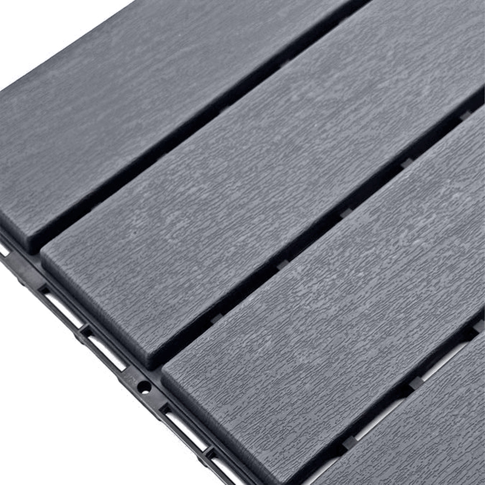Oseasons Polydeck Grey Woodgrain Effect Decking Tiles 30 x 30cm 12 Pack Image 3