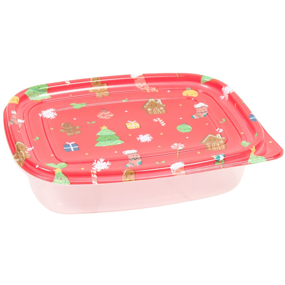 Pack of 6 Christmas Print Food Containers Image 2