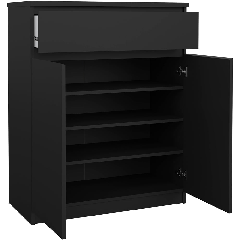 Florence 2 Door Single Drawer Black Matt Sideboard Image 4