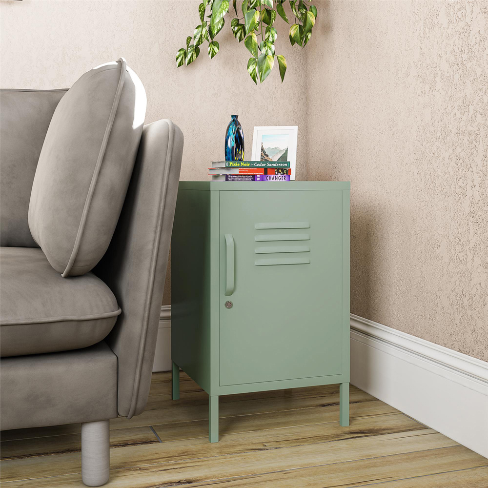 Dorel Mission District Pastel Green Metal Locker End Table Image 8