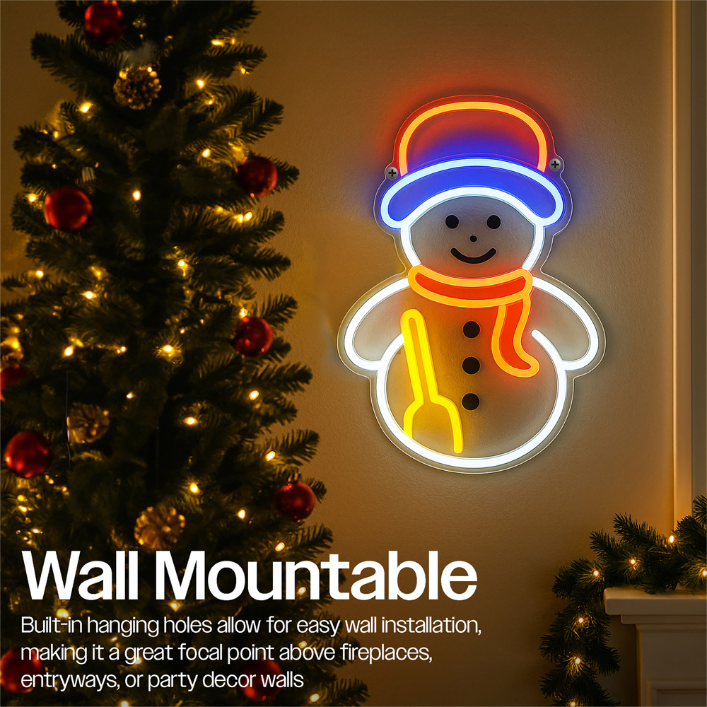 Xmas Haus Neon LED Wall Mountable Snowman 29 x 17cm Image 6