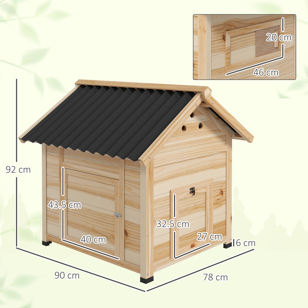 PawHut Wooden Duck House with Openable Roof Image 9