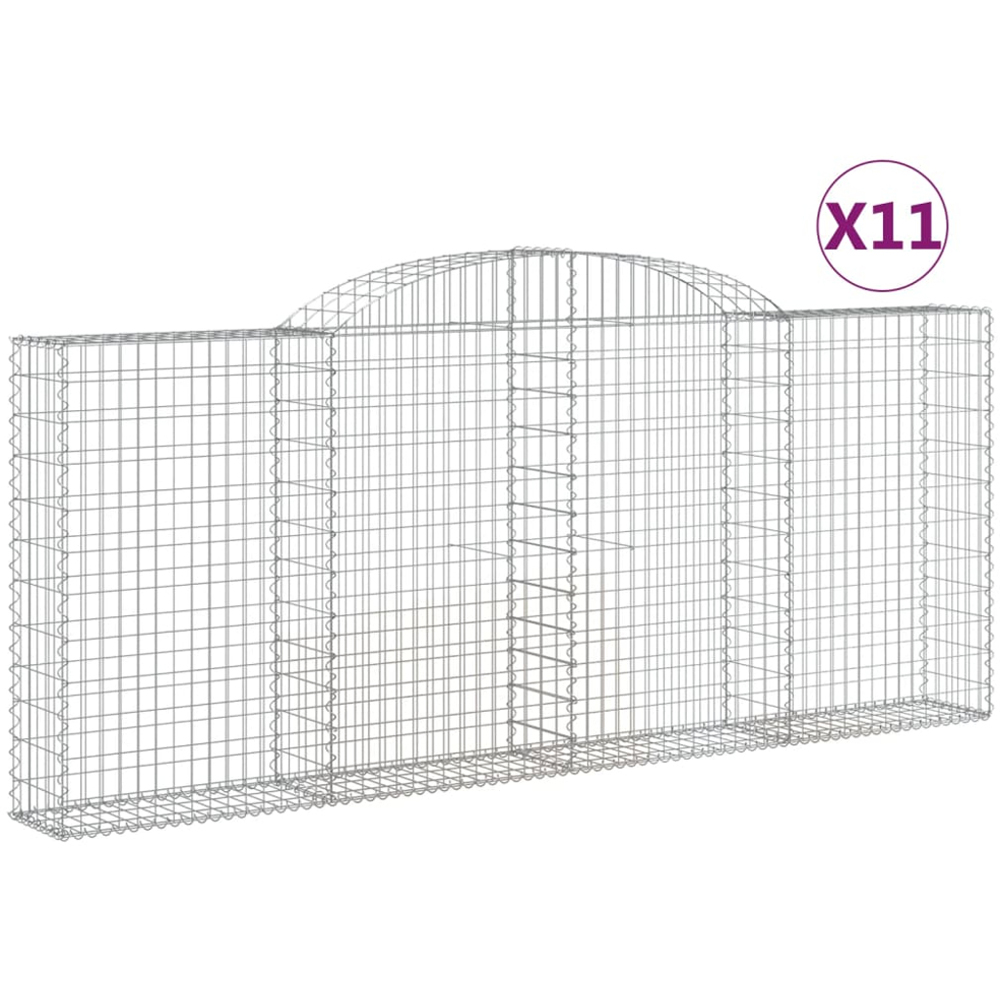 vidaXL Silver Galvanised Iron Gabion Basket 300 x 30 x 120/140cm 11 Pack Image 4