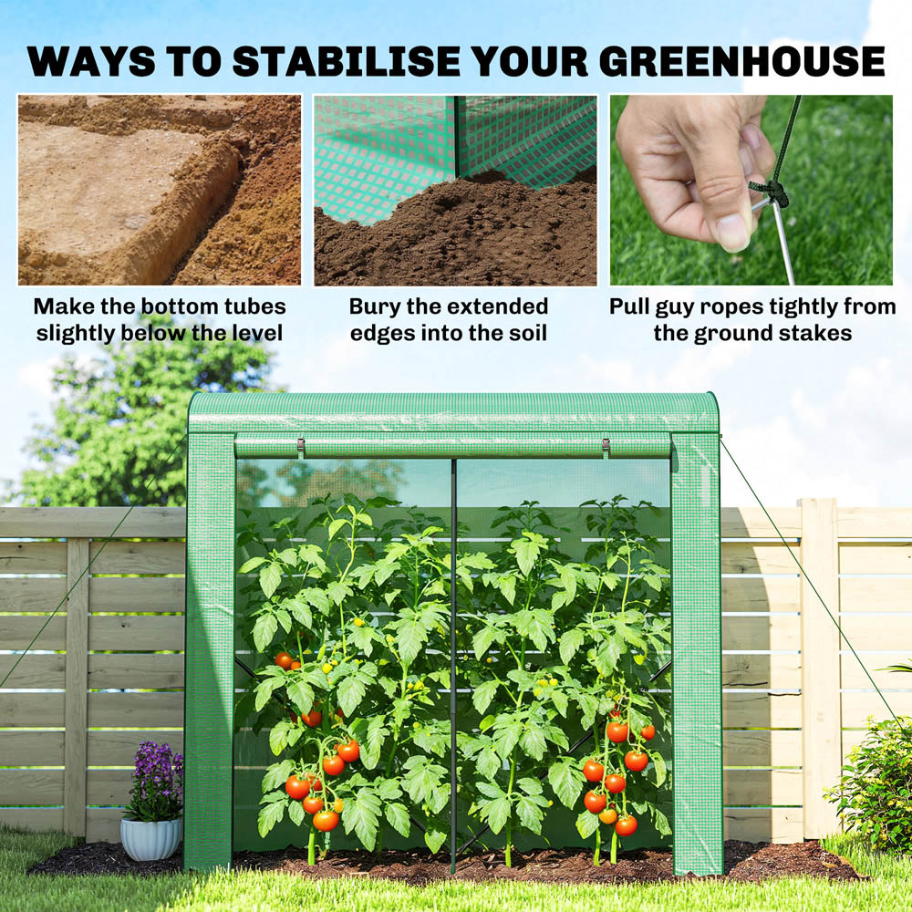 Outsunny Green PE Cover Portable 6.5 x 2.4ft Greenhouse Image 7