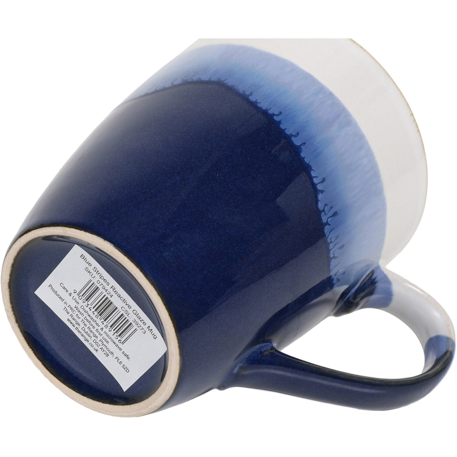 Stripes Reactive Glaze Mug - Blue Image 4