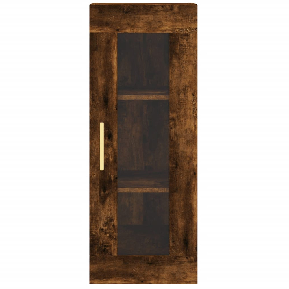 vidaXL 2 Glass Door Smoked Oak Highboard Image 6