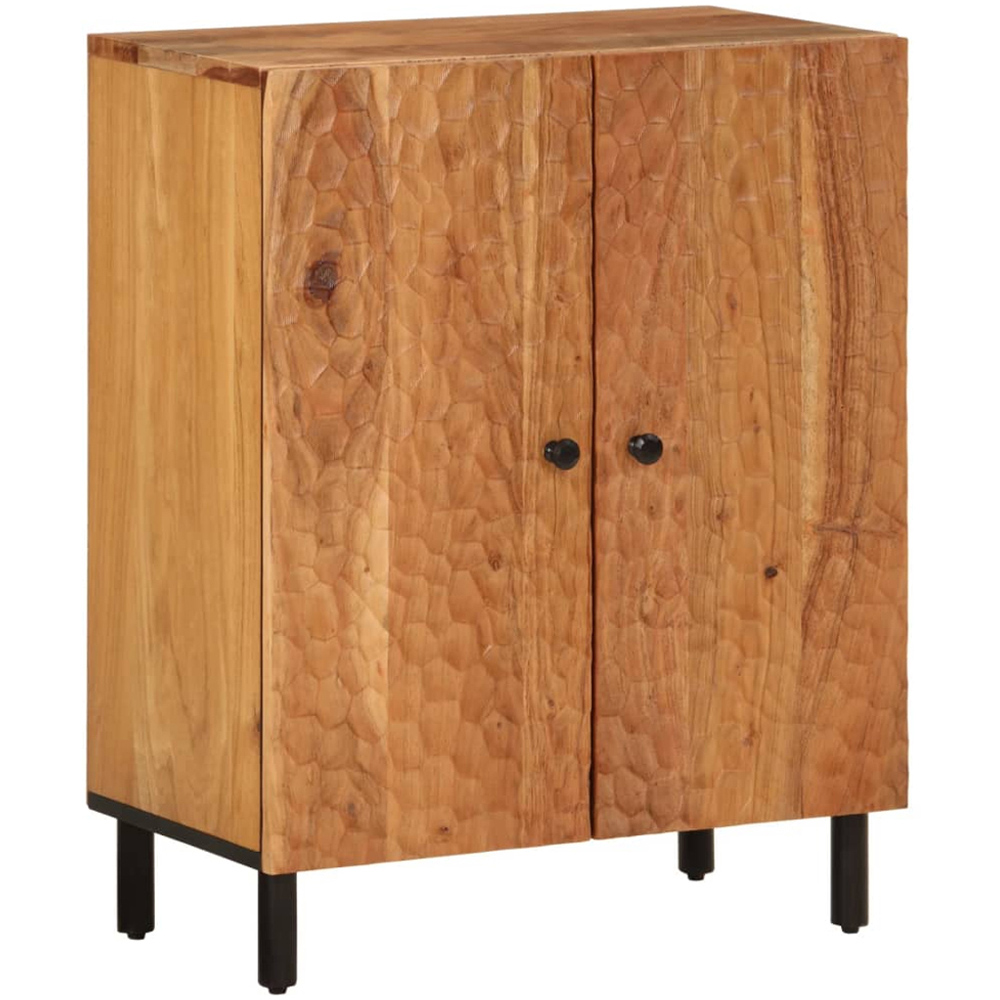 vidaXL Natural Solid Acacia Wood Side Cabinet Set of 3 Image 6