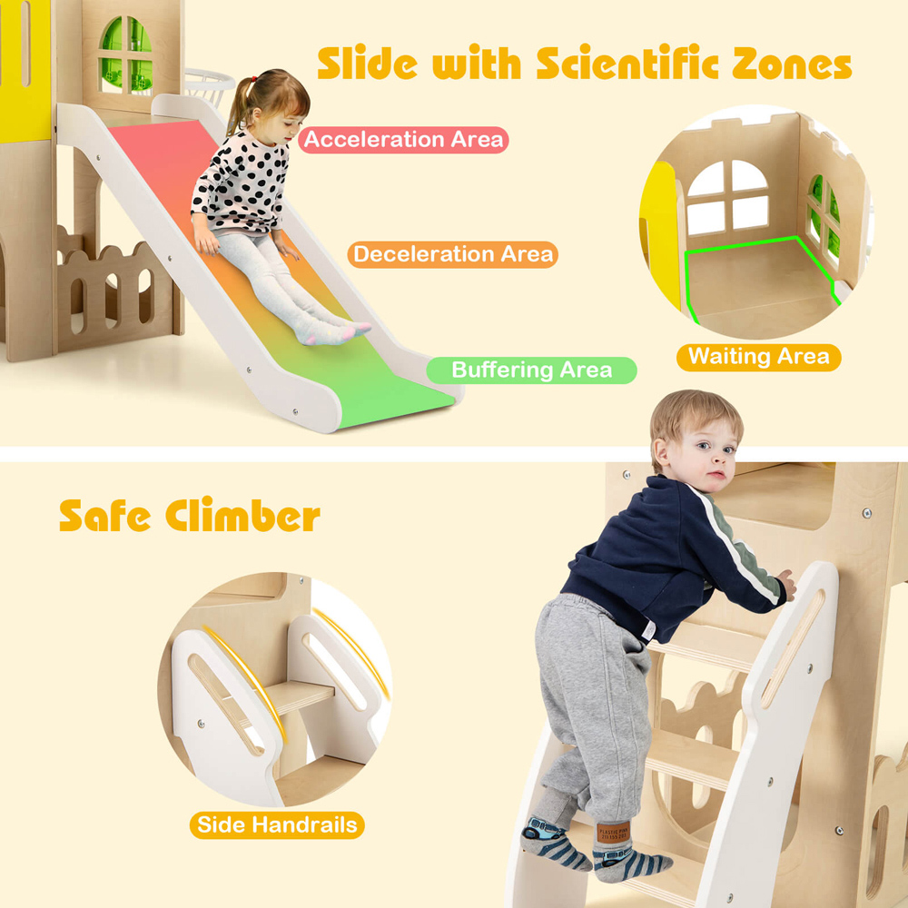 Costway 7-in-1 Toddler Multicolour Slide Set Image 6
