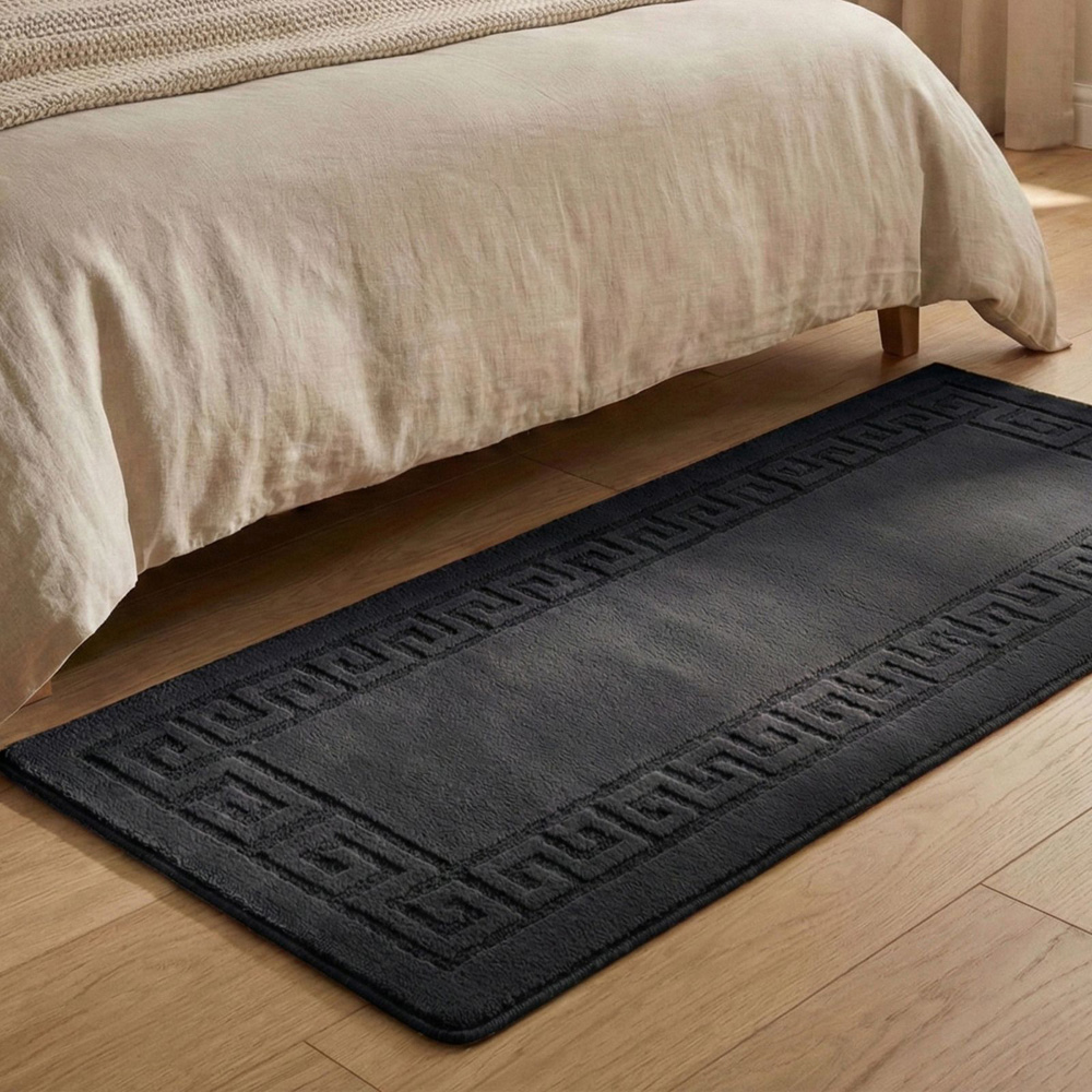 Smart Living Black Plain Gel Back Non-Slip Door Mat 50 x 80cm Image 2