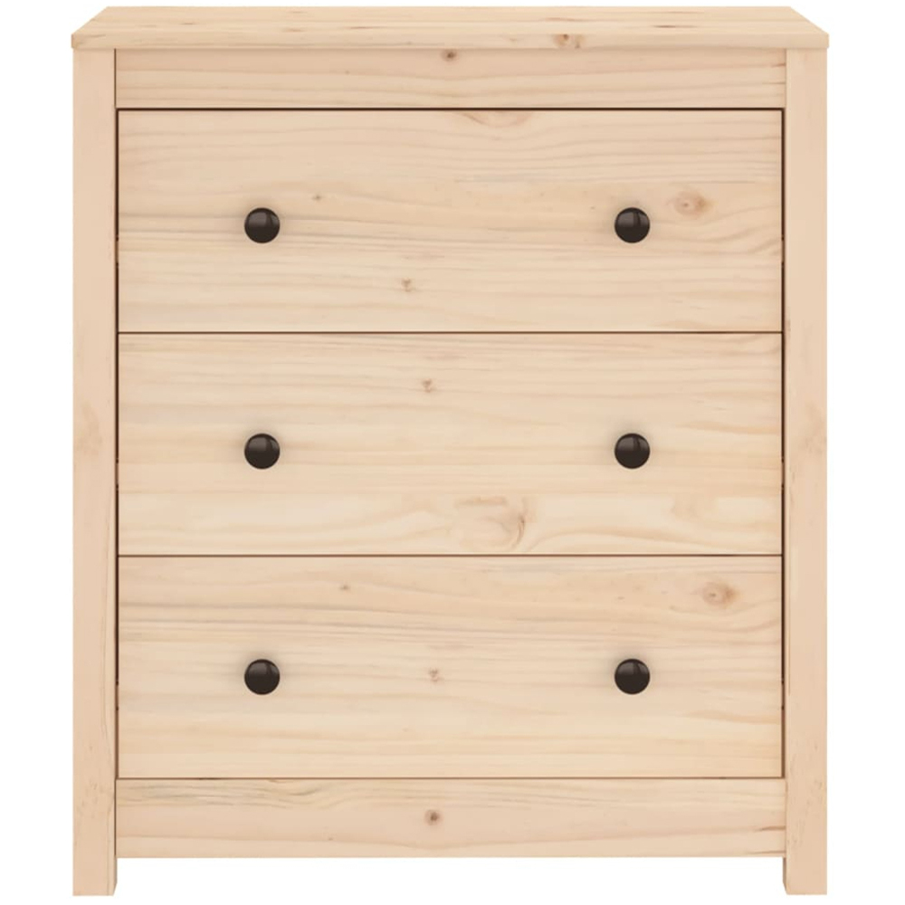vidaXL 3 Drawer Natural Solid Wood Pine Sideboard Image 5