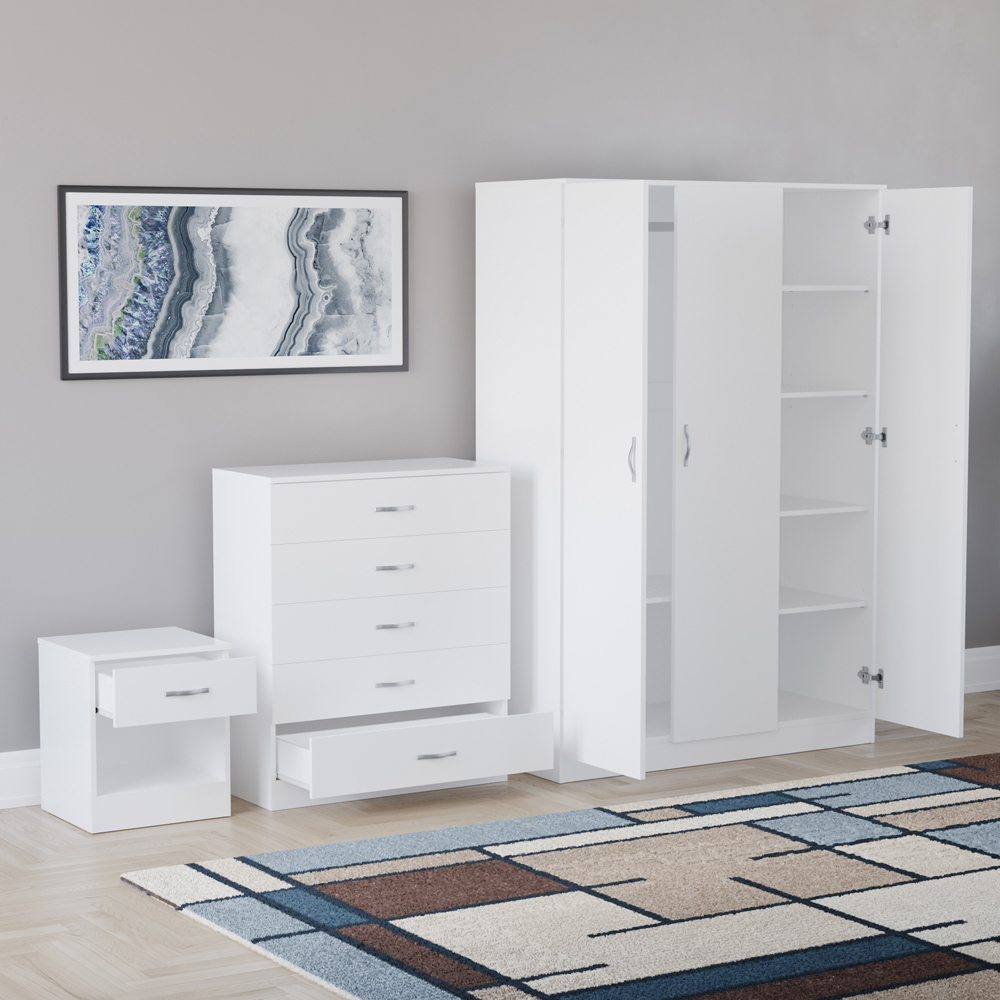 VIDA DESIGNS Riano White 3 Piece Bedroom Furniture Set Image 4