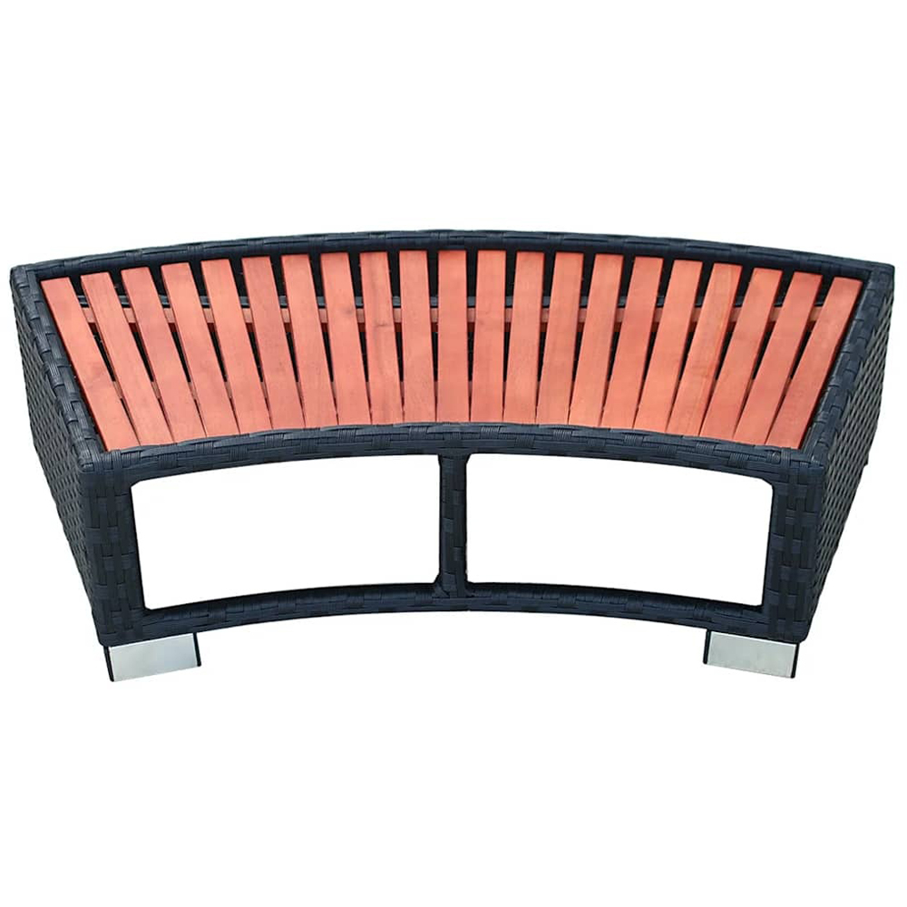 Walplus Large Black PE Rattan Rectangular Spa Step Image 4