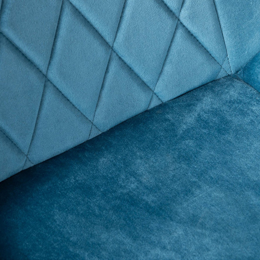 Furniturebox Solo Cesano 4 Seater Dining Set Brown Blue and Black Image 7