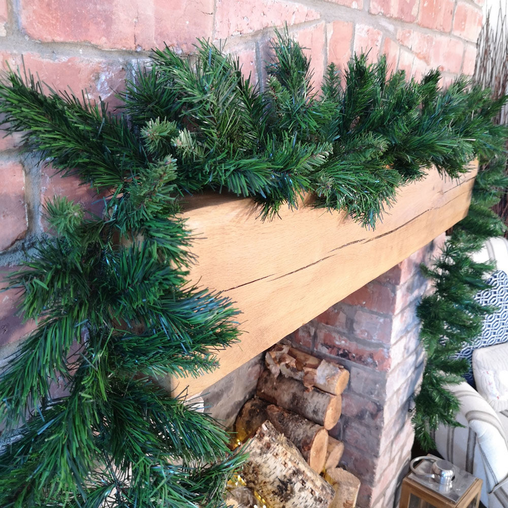 Samuel Alexander Green Plain Kateson Fir Christmas Garland 270cm Image 7