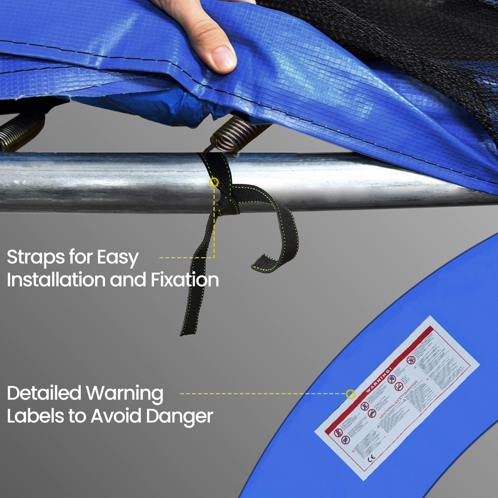 HOMCOM 8ft Yellow and Blue Thick Foam Spring Cover Trampoline Safety Pad Image 6