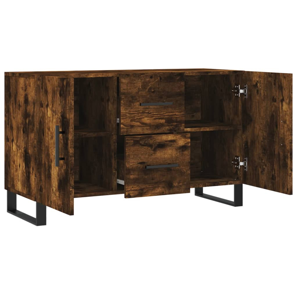 vidaXL 2 Door 2 Drawer Smoked Oak Sideboard Image 5