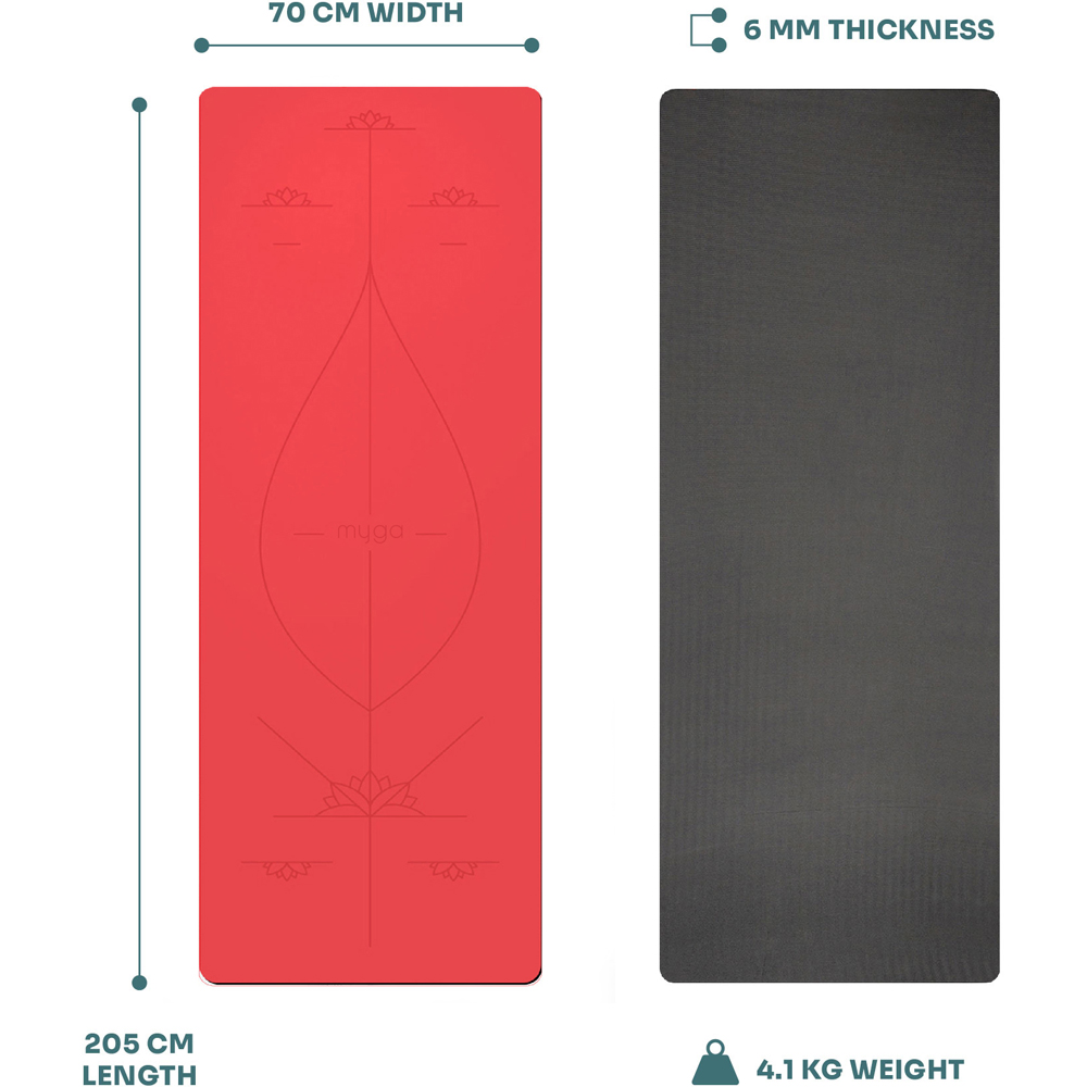 Myga Red Alignment Yoga Mat XL Image 4