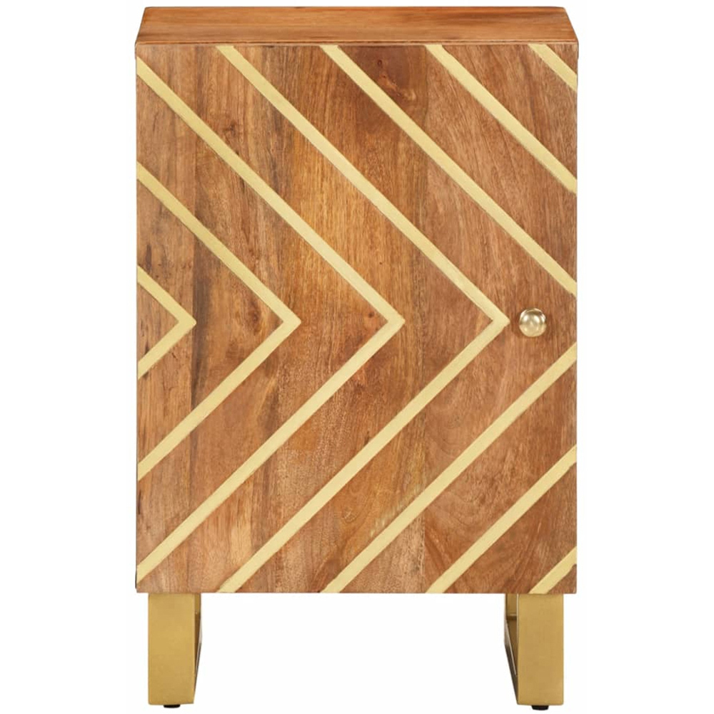 vidaXL Single Door Brown and Black Solid Wood Mango Bathroom Cabinet Image 4