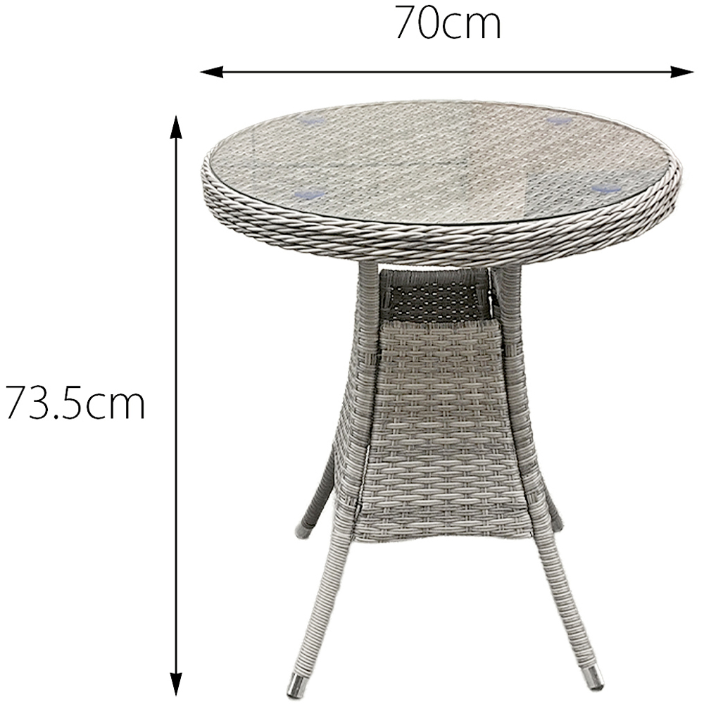 Oseasons Hampton 2 Seater Dove Grey and Dark Grey Rattan Bistro Set with Cushions Image 8