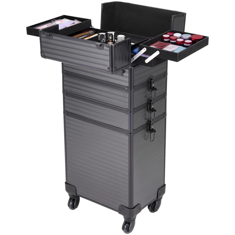 Living and Home Black Cosmetics Travel Trolley Case Image 2