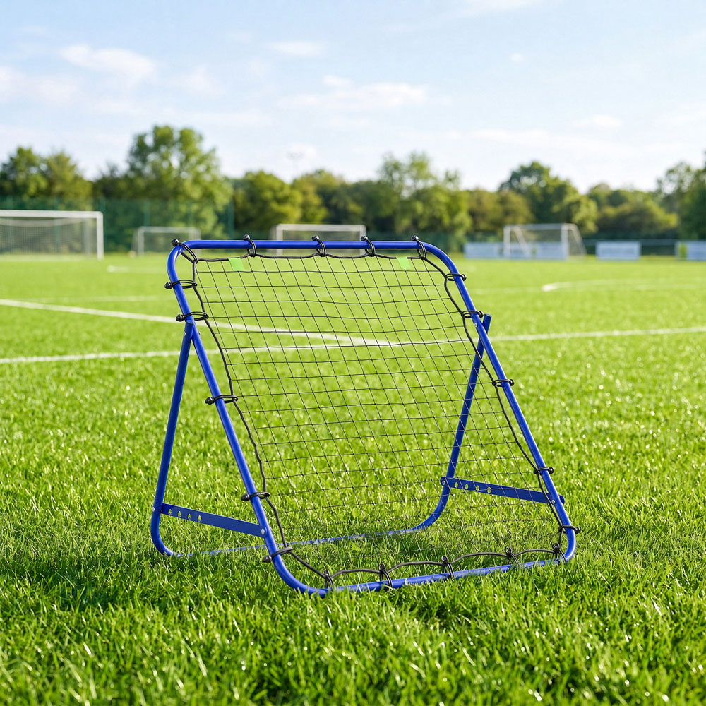 HOMCOM Adjustable Football Rebounder Net Training Aid Blue Image 2