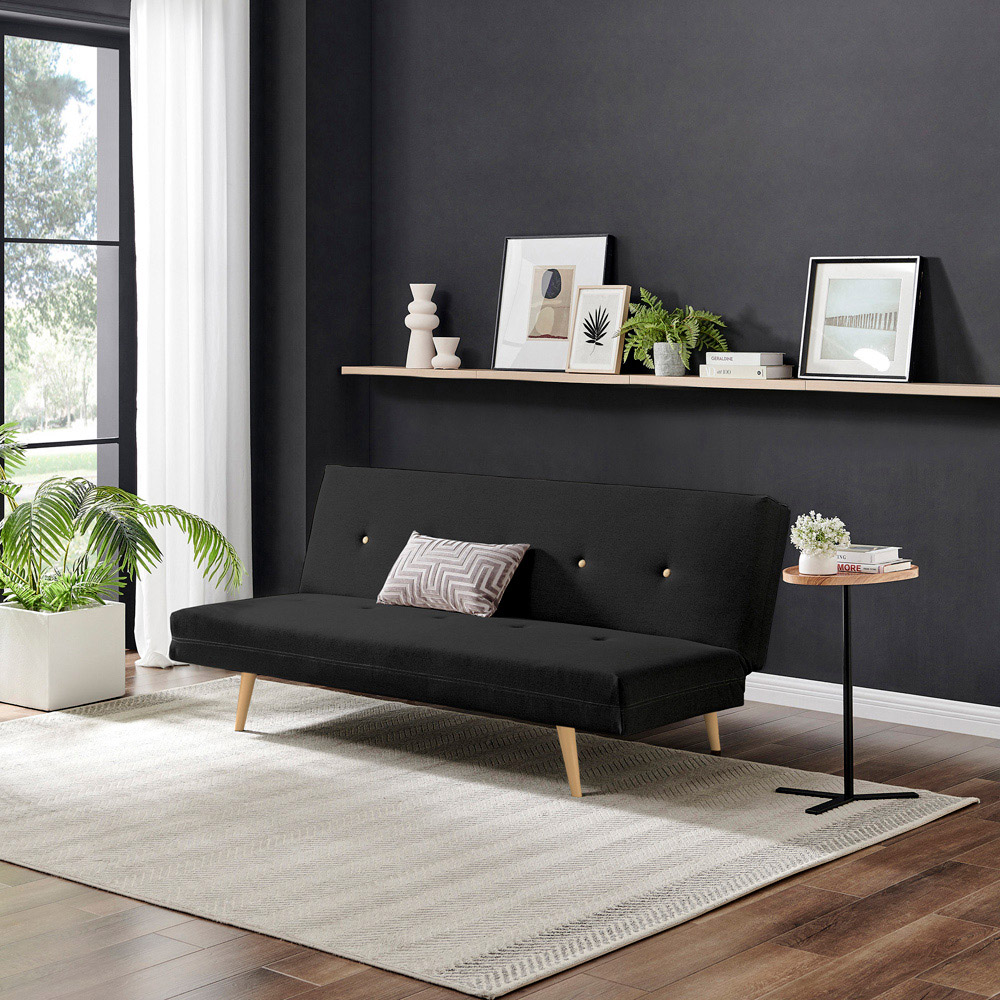Furniturebox Thomas 2 Seater Black Sofa Bed Image 6