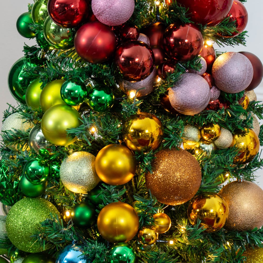 The Christmas Workshop Rainbow Christmas Garland with Baubles 180cm Image 6