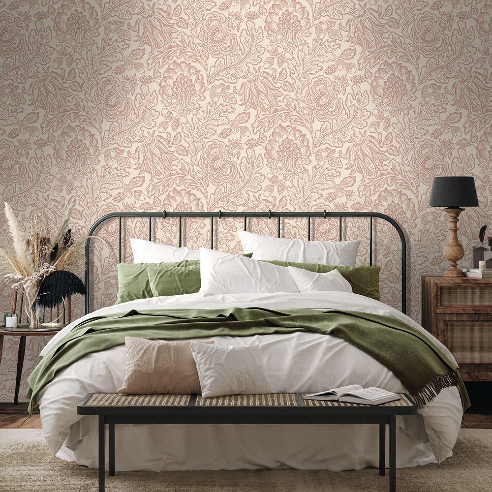 Belgravia Decor Fernhurst Floral Trail Pink Wallpaper Image 2