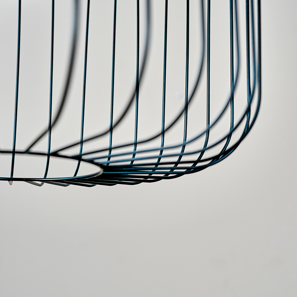 ValueLights Ridgway Matt Black Metal Wire Pendant Lamp Shade Image 4