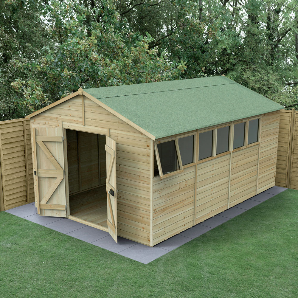 Forest Garden Timberdale 10 x 15ft Single Opening Apex Shed Image 2