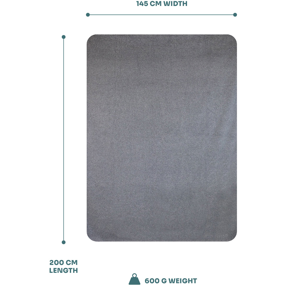 Myga Grey Fleece Yoga Blanket 200 x 145cm Image 3
